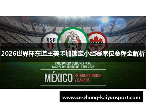 2026世界杯东道主美墨加锁定小组赛席位赛程全解析